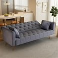 thumbnail image 4 of 71" Convertible Sofa Bed Folding Velvet Sofa with Adjustable Backrest in Gray, 4 of 9
