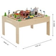 thumbnail image 4 of Teamson Kids Preschool Play Lab 85-Piece Wooden Train Table & Town Playset, 4 of 15
