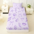 thumbnail image 3 of jejeloiu Kawaii Bowtie Bow Twin Sheet Sets,Ocean Animal Seahorse Bedding For Girls Teens 3pcs, 3 of 6