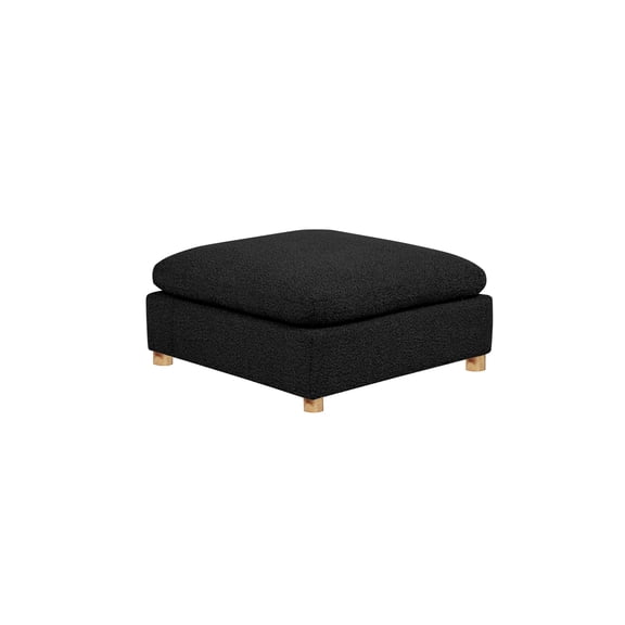 Best Quality Furniture SE06 Modular Ottoman in Black Boucle Fabric