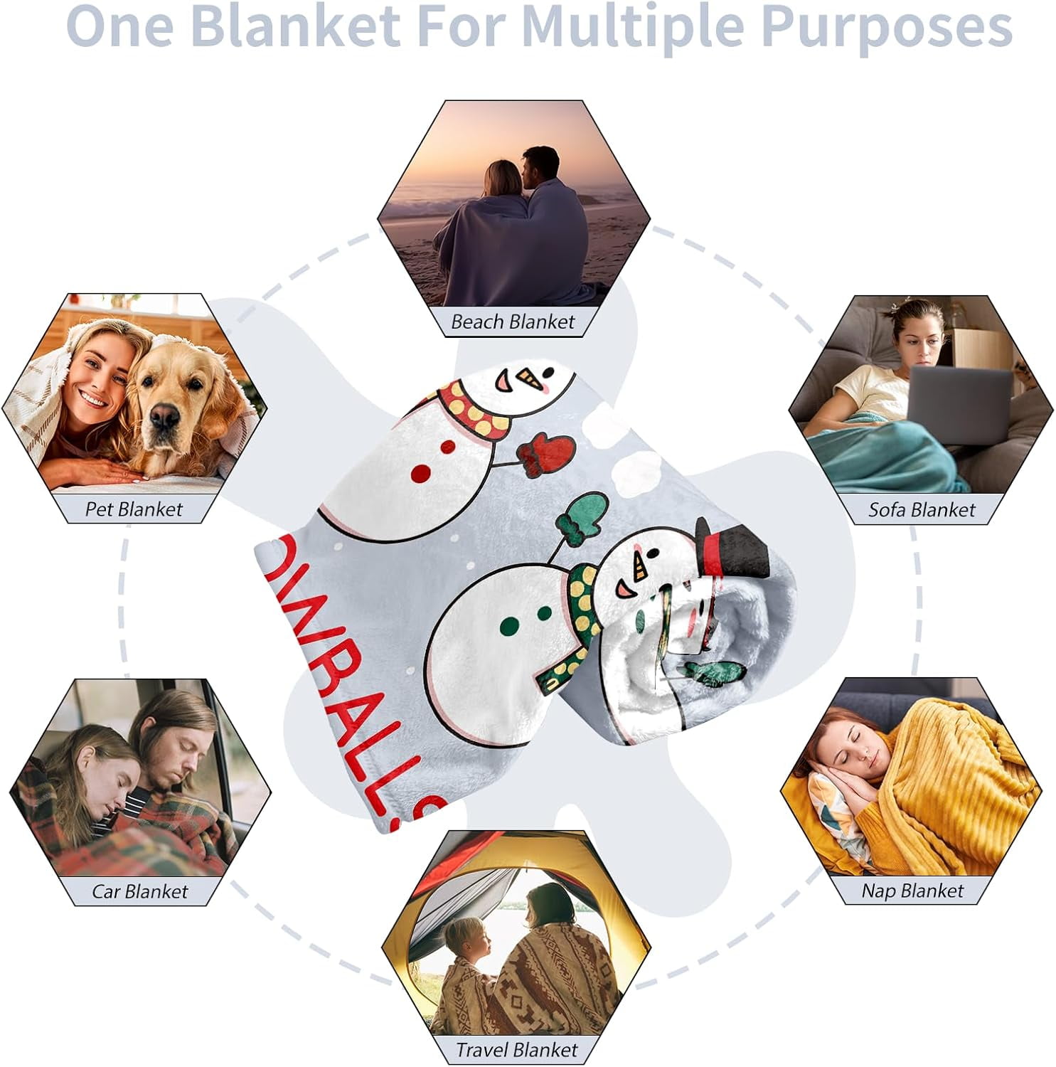 White Elephant Gifts for Adults Blanket Gag Gifts for Boyfriend Husband BFF Best Friend Funny Christmas Throw Novelty Gifts Stocking Stuffers for Women Men Xmas Anniversary Valentines Day (40x50)