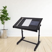 Height Adjustable Drawing and Drafting Table - Black