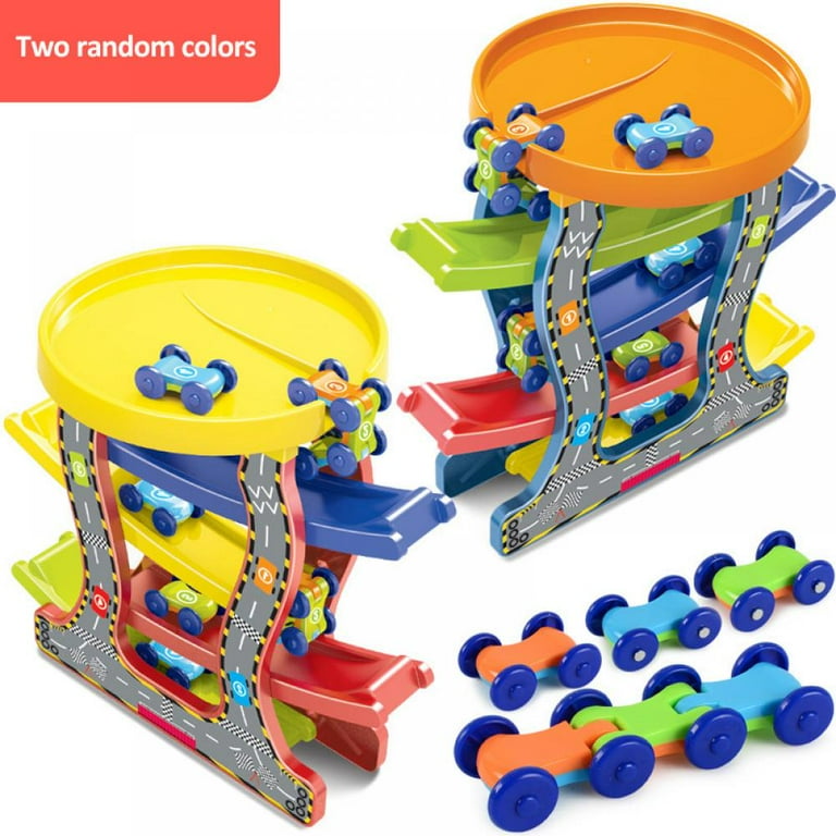 Gliding Car Toy Toddler Toys Car Ramp Toy Race Track Car Gifts Zig Zag Car Slide with Ramps Mini Cars Racing Car Toys for Kids Boys Girls 3 4 5 6