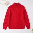 thumbnail image 2 of Mercatoo Cable Knit Turtleneck Sweater for Girls Long Sleeve Comfy Solid Pullover Shirt Kids Fall Winter Warm Soft Tops, 2 of 7