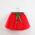 thumbnail image 4 of Odeerbi Toddler Girls Layered Tutu Skirt Tulle Dance Skirts Toddler Baby Cute Multicolour Net Yarn Princess Skirt Multi-color Bow Skirt Red 2-4 Years, 4 of 4