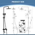 thumbnail image 5 of 3-Function 304 Stainless Steel Wall-Mounted Outdoor Shower System, Matte Black, 5 of 13