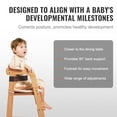 thumbnail image 3 of VEVOR Comedero Ajustable Convertible de Madera, Cojín Alto para Comer y Crecer, Asiento Elevador de Comedor Portátil para Bebés, Silla para Niños Pequeños de Madera de Haya, Natural, 3 of 5