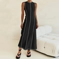 thumbnail image 5 of IBTOM CASTLE Women Summer Sleeveless Maxi Dress Casual Long Tank Tea Party Wedding Guest Dress Beach Vacation Sundress S Black, 5 of 8