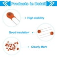 thumbnail image 3 of Uxcell 4.7nf 50V Ceramic Disc Capacitor, 25 Pcs Ceramic Chip Capacitor Assortment Kit,  Brown Red, 3 of 5
