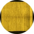 thumbnail image 1 of Ahgly Company Machine Washable Indoor Round Oriental Yellow Modern Area Rugs, 6' Round, 1 of 4