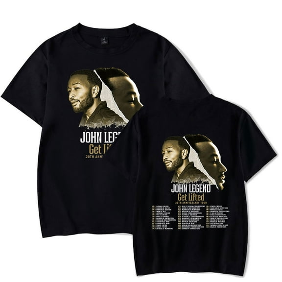 John Legend Get Lifted 20th World Tour 2025 T-Shirts Merch Women Clothes Trend Casual Short Sleeve Top