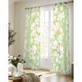 thumbnail image 5 of Spring Floral Sheer Curtains 84 Inch Length 2 Panels Set for Living Room/Bedroom, Watercolor Orchid Flowers Leaves Botanical Green Kitchen Curtains Grommet Curtains Window Treatments 42"x84"x2, 5 of 7