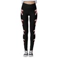thumbnail image 3 of MKLEKYY Leggings Leggings para mujer Leggings para hacer ejercicio Pantalones con estampado navideño de bloques de color Leggings suaves y elásticos 35, 3 of 4