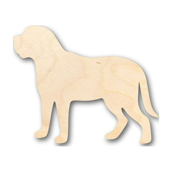 Unfinished Wood Mastiff Dog Shape - Animal - Pet - Craft - up to 46" DIY 8" / 1/2"