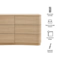thumbnail image 3 of Mirae 6-Drawer Curved Dresser in Brushed Light Oak, 3 of 8