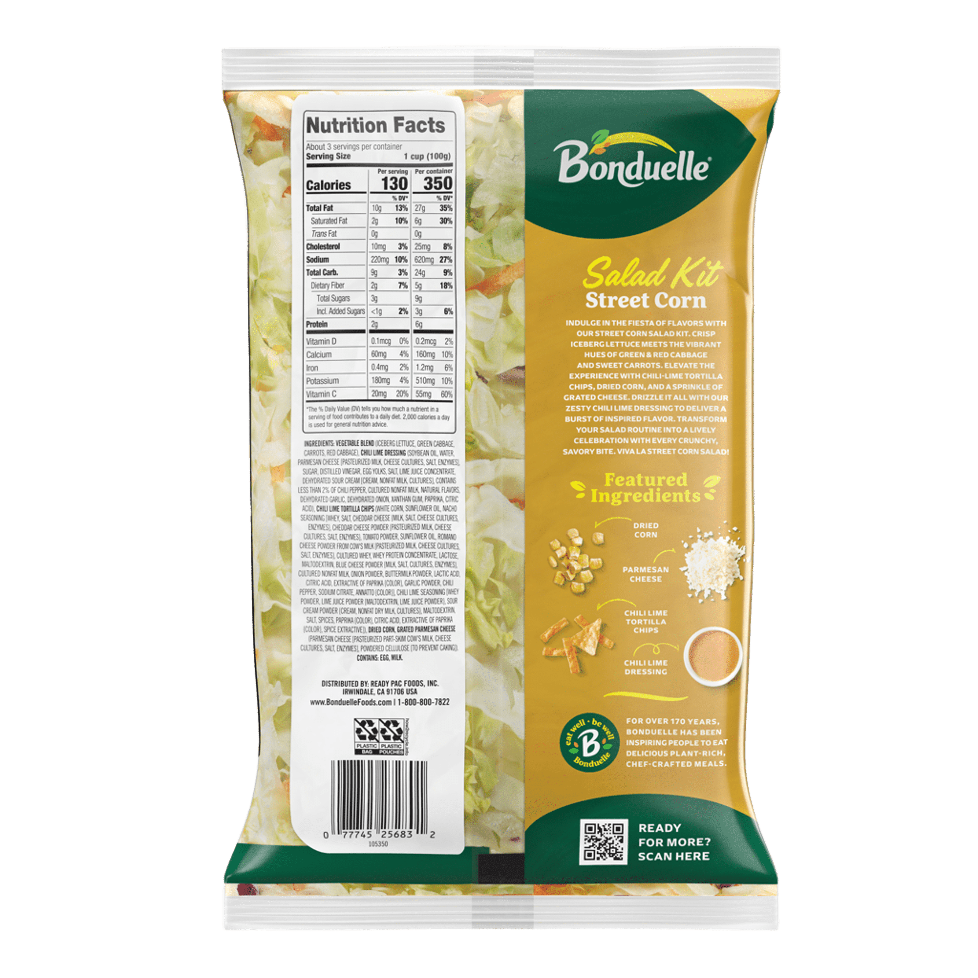 Bonduelle Street Corn Salad Kit, 9.75oz Bag, Fresh