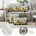 thumbnail image 5 of Outdoor Pillow Covers Pack of 2, Farm Sunflower Cartoon Gnome Waterproof Throw Pillowcase Cushion Cases, Green White Buffalo Check Decorative Pillow Cover for Couch Sofa Home Bed Patio, 5 of 9