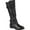 Black, variant on Journee Womens Bite Wide Calf Stacked Heel Riding Boots