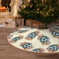 thumbnail image 6 of Daiia 70s Disco Ball Drawing Merry Christmas Tree Skirt , Xmas Large Lace-up Tree Skirt, Santa Snowflakes Rustic Home Decorations New Year Party Farmhouse Decor-30", 6 of 7
