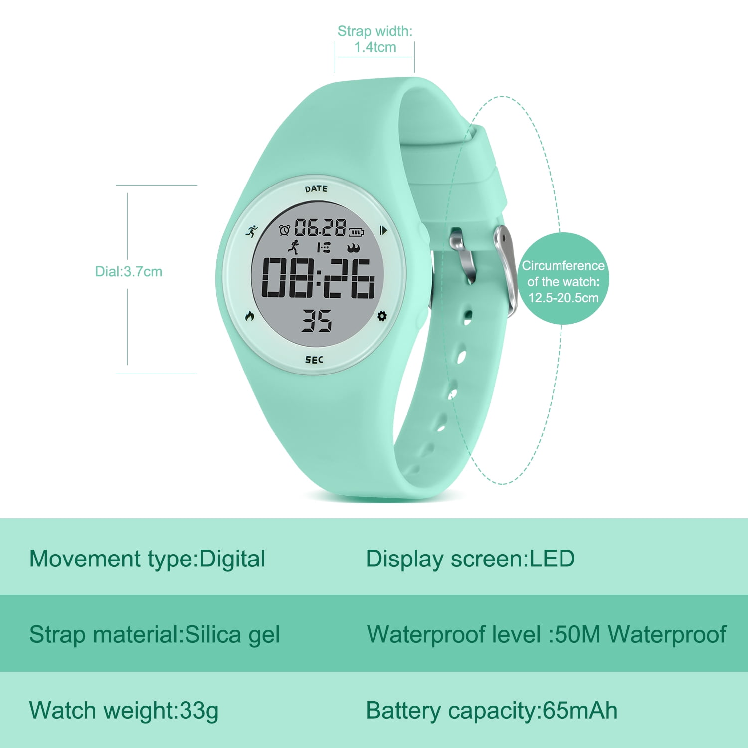 Water Resistant Kids Digital Sport Watch with Timer Alarm Clock Pedometer for Boys and Girls Ages 5 12 Walmart