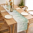 thumbnail image 3 of Table Runner 72 Inches Long for Kitchen Dining, Eucalyptus Leaves Dresser Scarf Farmhouse, Dining Table Decorations for Wedding/Parties, Sage Green Summer Botanical Weeping Rustic 14 x 72 In, 3 of 8