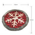 thumbnail image 7 of Bueautybox Christmas Tree Skirt, 48 Inch Large Buffalo Plaid Christmas Tree Skirt, Rustic Burlap Xmas Tree Skirt with Thick Faux Fur Snowflake, 7 of 7