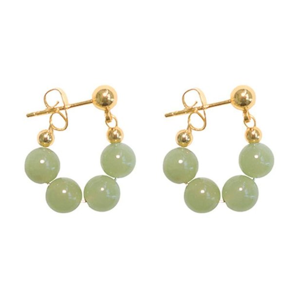 3 piezas de pendientes naturales de jade verde de la suerte, delicados colgantes de jade real, joyería hecha a mano, pendientes