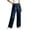 Dark Blue, variant on QQZ Wide Leg Loose Jeans For Women, Drawstring Elastic Waist Stretchy Denim Pants, 5‑Pocket Full‑Length Trendy Jeans For Daily Dating Outdoor Casual Wear