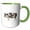 Green/White, variant on 3drose, Grey and White Pig Walking to the Right, 11oz Mug