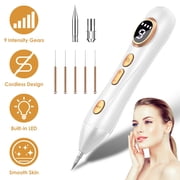 Moclever Rechargeable Skin Care Pen with LED Light, 9 Adjustable Intensity Levels, Portable Blemish Care Tool Set for Common Warts Mole Skin Tags
