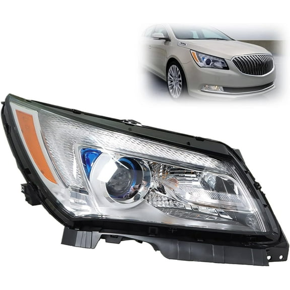 labwork Halogen Headlight Assembly Clear Lens Headlamp Projector Right Side Replacement for 2014 2015 2016 Lacrosse