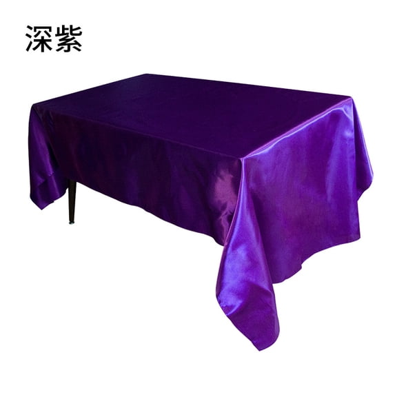 XmhyTop 57×102 Inch Dark Purple Satin Tablecloth, 1 Piece Premium Soft Fabric for Rectangle Table, Home Dinners & Patio Gatherings