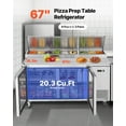 thumbnail image 4 of VEVOR 67"W Commercial Refrigerator, Pizza Prep Refrigerated Table,20" Ultra Wide Countertop Food Prep Worktable, 20.3 Cu.Ft Single Door Salad Prep Fridge, 9 Pans Pizza Make Worktop with Cutting Board, 4 of 9