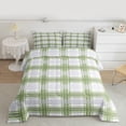 thumbnail image 2 of Homewish Geometric Lines Queen Comforter Set,Abstract Geometric Checkerboard Bedding Sets,Green White Gray Bedding Comforter Set For Kids,Breathable Home Decor Reversible,3 Pieces, 2 of 8