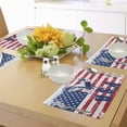 thumbnail image 4 of Ambesonne United States Place Mats Set of 4, Grungy Flag and Eagle, Standard Size, Navy White Red, 4 of 6