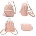 thumbnail image 3 of Minimochila Barsine para niñas, a la moda, de piel a cuadros, rosa, 3 of 7