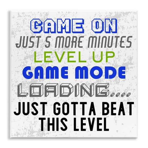 Stupell Industries Game Mode Phrases Entertainment Painting Unframed Art Print Wall Art, 12 x 12