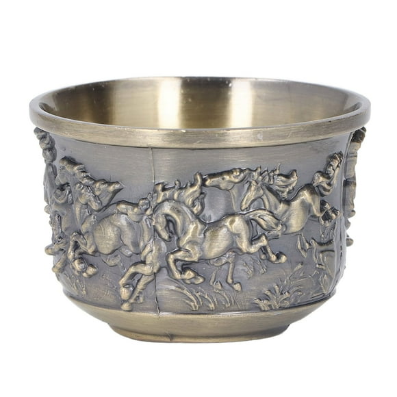 Bronze Wine Cup, Exquisite Workmanship Hand Crafted Bronze Communion Chalice Zinc Alloy Retro Style For KTV For Theme Parties For Bars