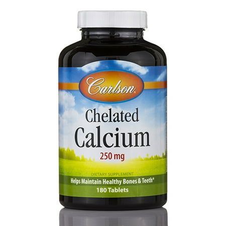 Douglas Labs 180 Tablets - Chelated Calcium 250 mg - 180 Tablets by Carlson Labs