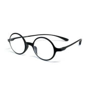 Calabria 721 Flexie Round Reading Glasses +2.25 Ebony Men/Women Bendable Flexible One Power Readers Durable TR90 Frame