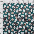 thumbnail image 2 of oneOone Cotton Jersey Dark Teal Green Fabric Halloween Sewing Craft Projects Fabric Prints By Yard 58 Inch Wide, 2 of 4