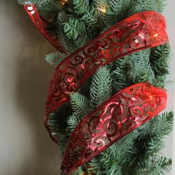 Pack Of 12 Swirls Of Red Wired Christmas Craft Ribbon Spools 2 5 X 120 Yards Total Walmart Com Walmart Com