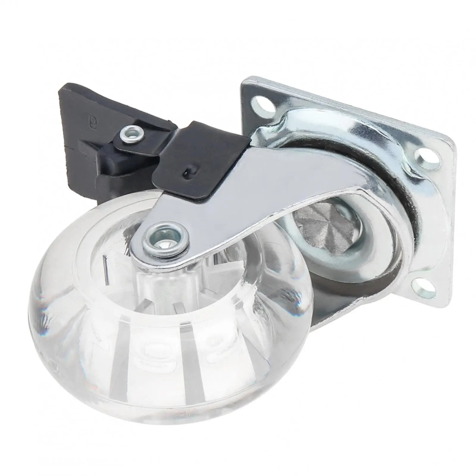 4Pcs 2/3 Inch Caster Pu Transparent Universal Crystal Wheel No Noise Small Cart Industrial Wheel Office Chair Casters Tool ,Reliable