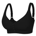 thumbnail image 3 of Fatuov Wirefree Bras for Women Front Closure Sexy Push-Up Bralettes for Sleep Full Coverage Spaghetti Straps Plus Size Bras 34B, Black, 3 of 5