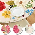 thumbnail image 4 of Floral Bohemian Print Round Tablecloth with Elastic Hem, 44 Inch Stretch Fit for Indoor Outdoor Dining & Party Decor, 4 of 7