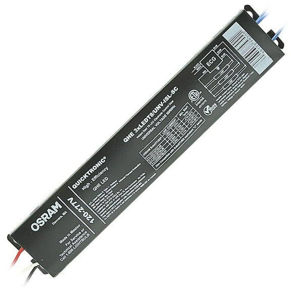 Sylvania 75309 - 3 Lamp Universal Voltage LED Driver for T8 Lamps (QHE 3xLEDT8/UNV-ISL-SC)