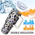 thumbnail image 5 of Leopard Print 40oz Tumbler– Stainless Steel Insulated Tumbler with Handle and Straw, Large Capacity Travel Cup for Hot & Cold Drinks, 5 of 6