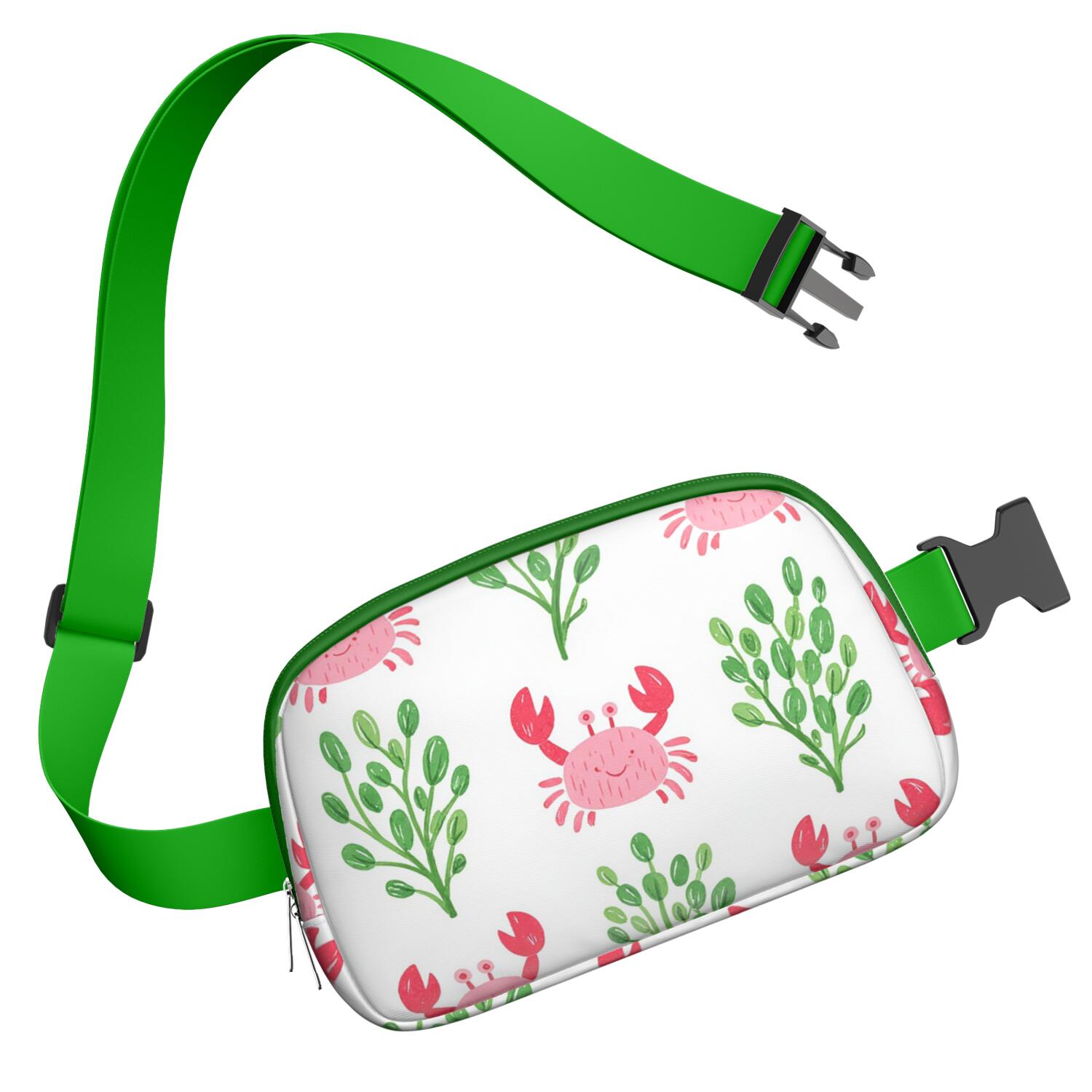 Waist Bag for Men&Women Fashionable Waterproof Fanny Pack with Adjustable Strap for Casual Running Hiking Cycling Marine Adorable Crab Sporty Waist Pack