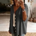 thumbnail image 2 of Stamzod Cardigan for Women Casual Cotton Linen Button Up Shirt Jacket Plus Size 3/4 Length Sleeve Womens Tops Gray L, 2 of 7