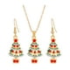thumbnail image 3 of Conjunto de collar y pendientes navideños Joyas navideñas Pendientes colgantes Delicados Árbol, 3 of 9